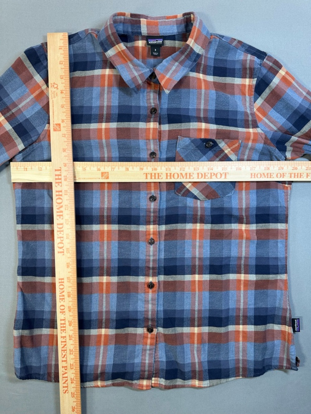 Patagonia Heywood Flannel Shirt, Button Up, Organic Cotton - Womens 8 - Picture 13 of 15